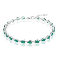Cavill Armband GrüNer Quarz 3,56Ct 22 Tropfen 925 Silber Rhodiniert