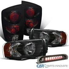 Fit 02-05 Dodge Ram Black Headlightsglossy Black Tail Lampsled 3rd Brake Light