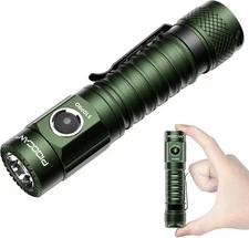 S10Pro Rechargeable LED Flashlights High Lumen, 2,500 Lumens EDC Pocket Green 
