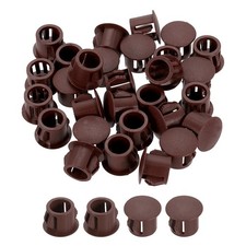 100pcs Dark Brown Hole Plugs 3/8" Plastic Plugs for Round Holes Flush Type