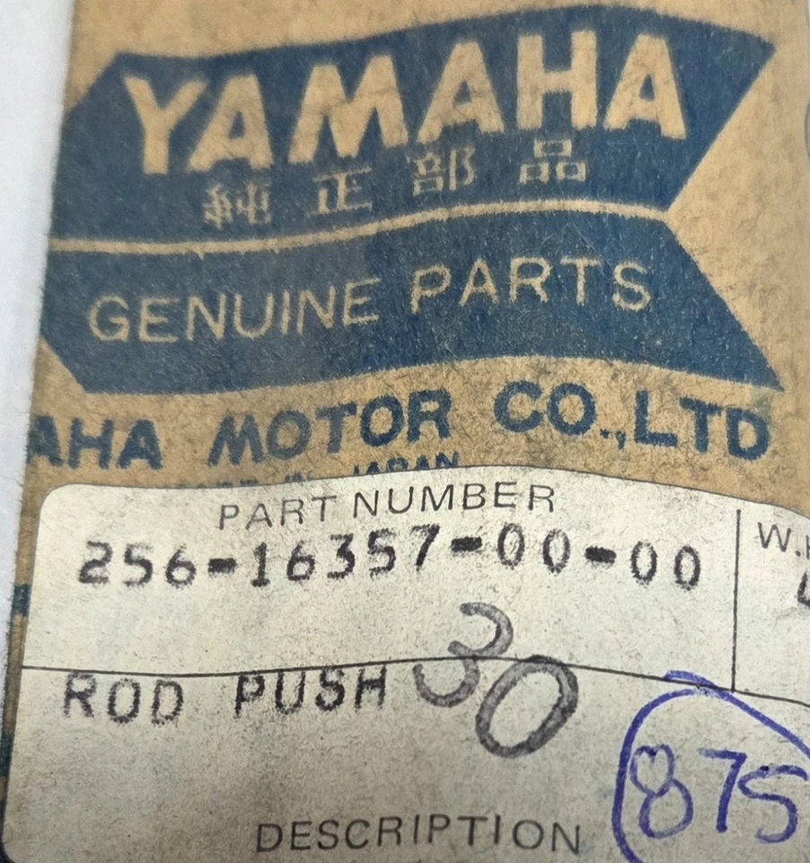 NUEVO 1970-75 genuino Yamaha XS1 XS2 TX 650 XS650 embrague varilla de empuje OEM 256-16357-00 Foto 2 de 3