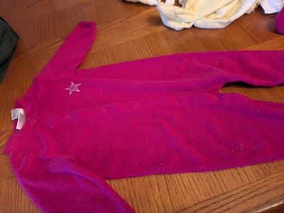 Vintage 1993 Not So Basic Stuff Magenta Pajamas Star Embroidery Baby Lot