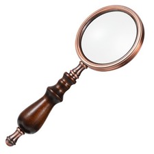 1Pcs Handheld Reading Magnifier with Wood Handle Portable Magnifying Glass