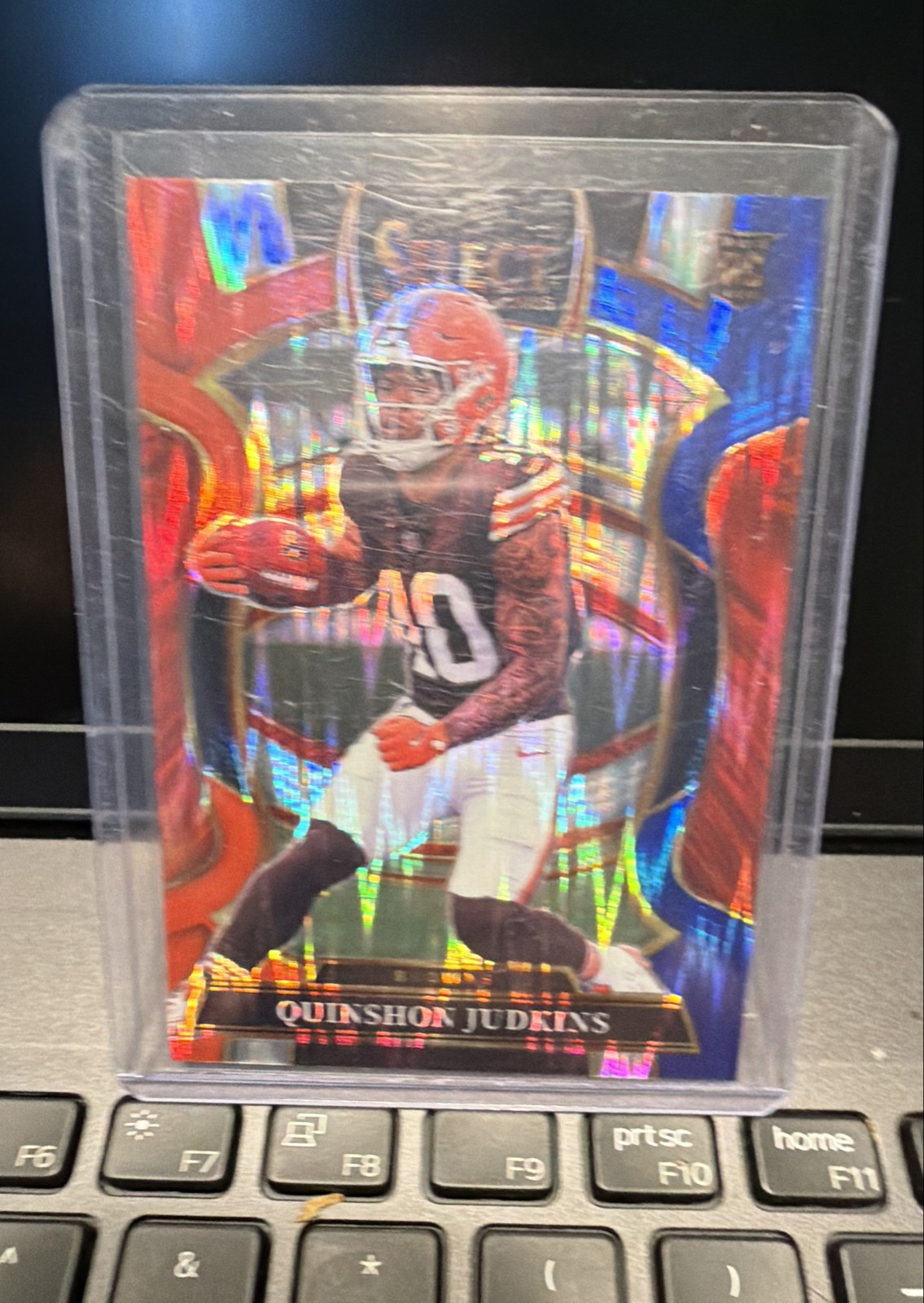 2025 Panini Select - Concourse Quinshon Judkins #55 Red & Blue Shock Prizm (RC)