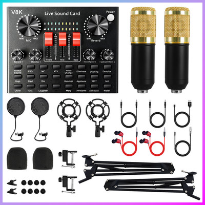 Podcast-Bundle Audiomixer 2 Mikrofone Studio-Aufnahmeset für Podcast & Aufnahmen