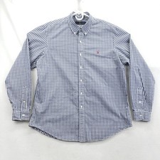 Ralph Lauren Shirt Mens XL Blue Check Long Sleeve Button Down Cotton Casual