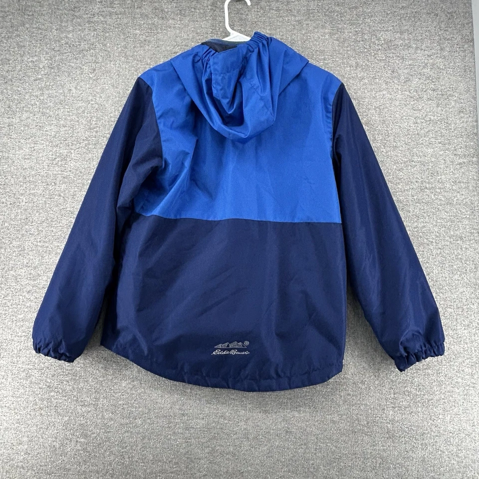 Jaqueta Eddie Bauer 3 em 1 com capuz masculina tamanho grande (14/16) azul forrada de lã inverno - Imagem 2 de 4