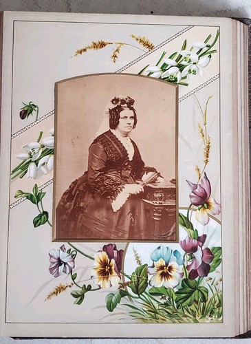 Antiguo álbum de fotografías victorianas de 1880 con cierre de latón encuadernado en cuero tamaño grande - Imagen 13 de 20