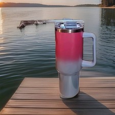 40oz 304 Stainless Steel Insulated Water Bottle with Handle Straw Thermal Coffee