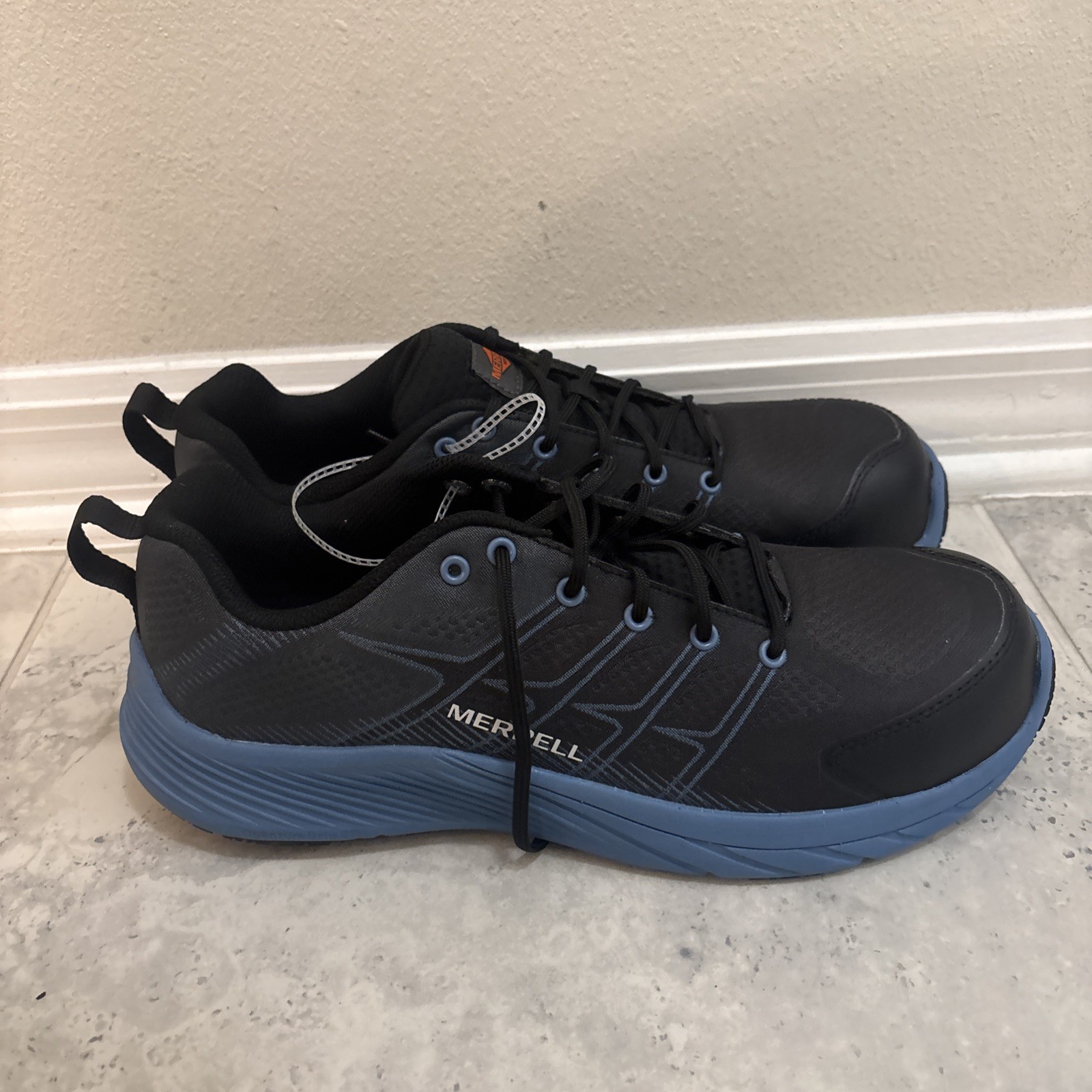 Merrell Men Moab Flight Carbon Fiber Work Shoes Size 11M Blue Comfortable