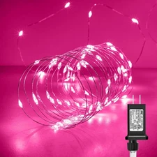33Ft 100-LED Pink Fairy String Lights Waterproof Indoor/Outdoor