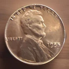 1955P Lincoln Wheat Cent Penny Poor Man's Double Die BU Actual Coin Pictured1393
