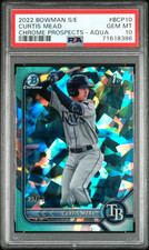 2022 1st Bowman AQUA Sapphire RC Curtis Mead #BCP-10 PSA 10 Nationals Rookie /55