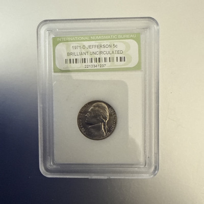 1971-D Jefferson Nickel 5c BU - INB Slabbed