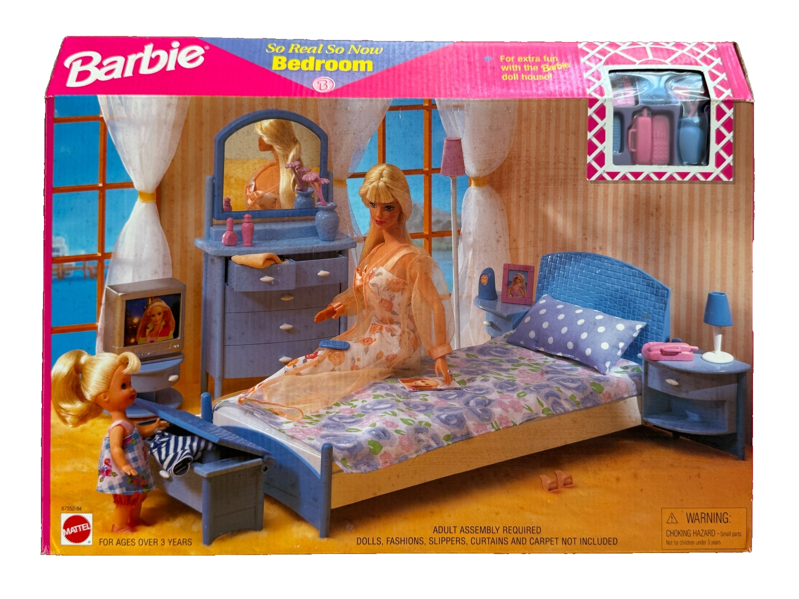 ~DS NIB BARBIE DOLL 1998 SO REAL SO NOW KITCHEN PLAYSET BEDROOM 67552 ...