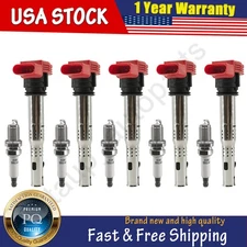 5 x Ignition Coil & 5 x Iridium Spark Plug for VW Beetle Jetta Passat Golf 2.5L