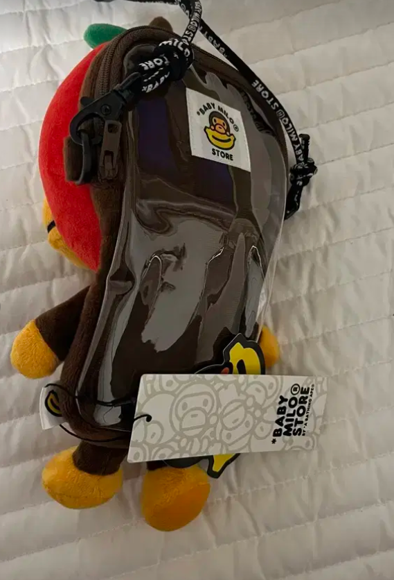 BAPE Baby Milo Plush Crossbody Shoulder Bag – Apple Monkey – New