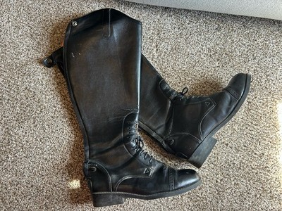 Saxon Equileather Women s US 9 Black Wide calf English riding boots