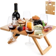 WINE PICNIC TABLE Portable Folding Outdoor Park Beach YOUEON