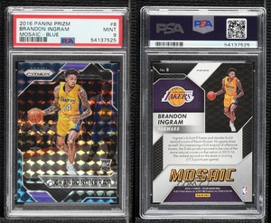 2016-17 Panini Prizm Mosaic Blue Brandon Ingram #8 PSA 9 MINT Rookie RC