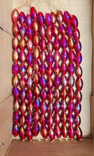 10 Strand Rainbow Finished Oval Glass Beads 10x20mm for jewelry making & crafts