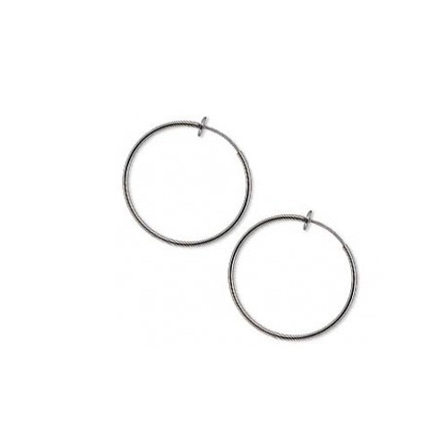 Pair of 1 3/8 inch Clip on Hoop Earrings With Spring Closure for ...