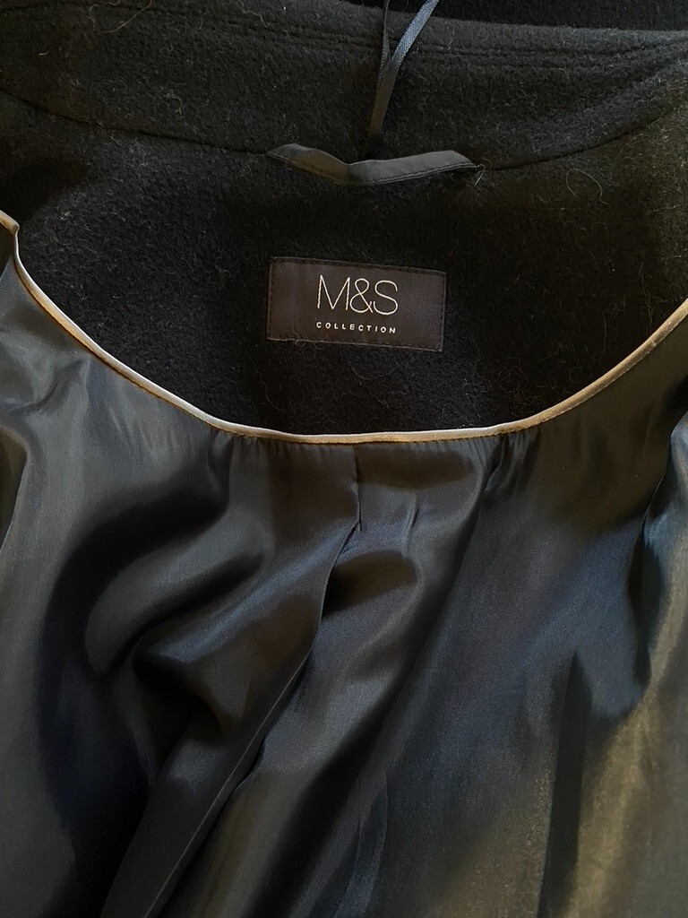 NOVA FIDES Italian Designer Exclusively for M&S Navy Wool Blend Coat