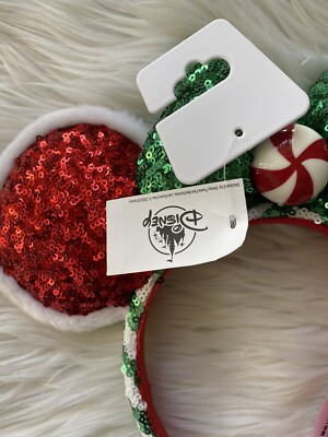 Disney Parks Christmas Holiday Peppermint Twist Minnie Ear Headband PHOTOS: NEW Peppermint Candy Christmas Minnie Ears Debut at  main image 4