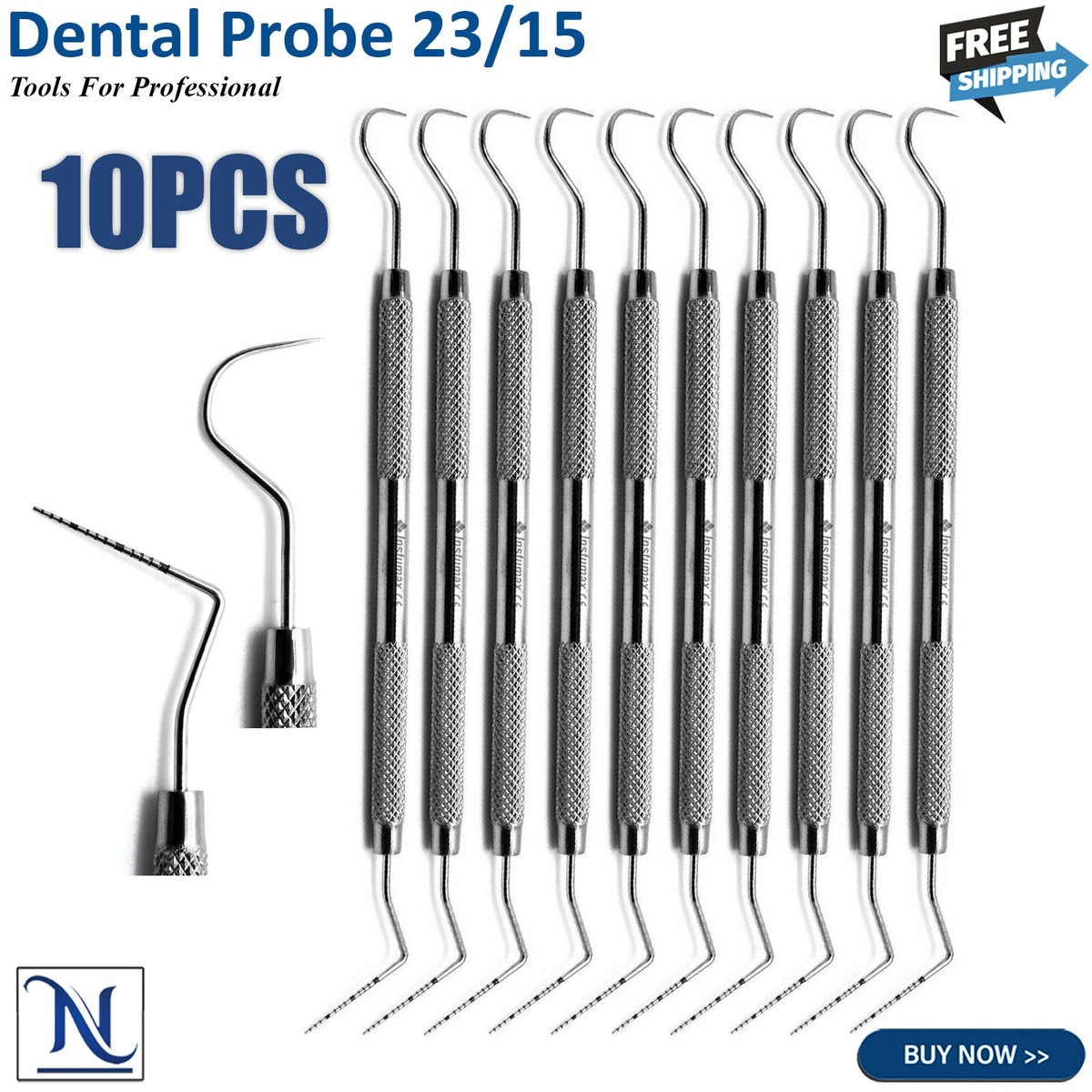 Dental Williams Explorer UNC 15/23 Color Coded Probe Double Ended