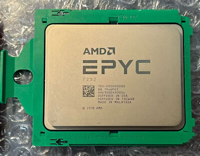 Unlocked AMD epyc 7252 8-core 16-thread 64MB 120W 3.10GHz sp3 CPU processor
