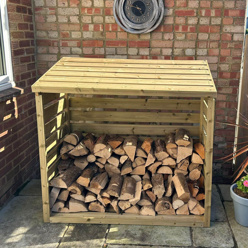 Garden Paradise 4ft / 1.21m Enclosed Wooden Log Store