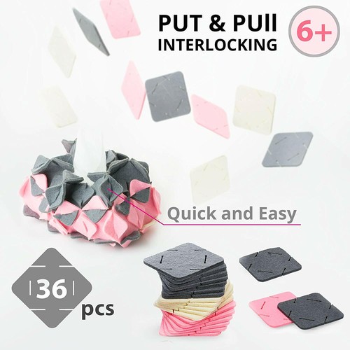 DIY Kit 3d Puzzle 36 Felt Squares Arts & Crafts No Glue or Scissors Craft Kit - Picture 3 of 9