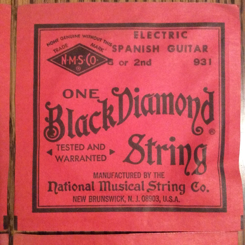 Vintage NOS Black Diamond Electric Spanish Guitar B Strings Lot Of 4 - Image 4 of 4