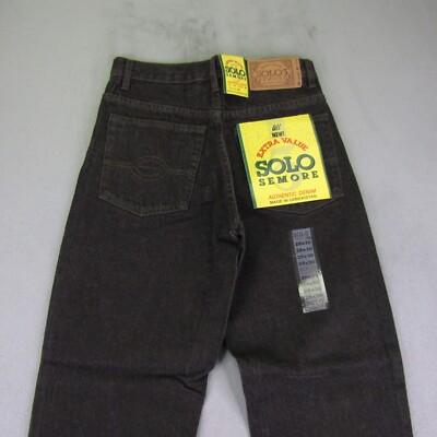 Vintage Solo Semore Jeans Men 28x30 Black Denim Baggy Straight