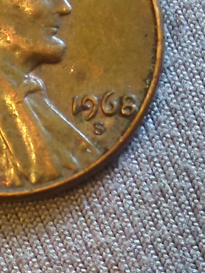 1968 -S  Lincoln Cent  Error Coin Multiple Errors L - on edge, both T's in Trust - Image 4 of 4