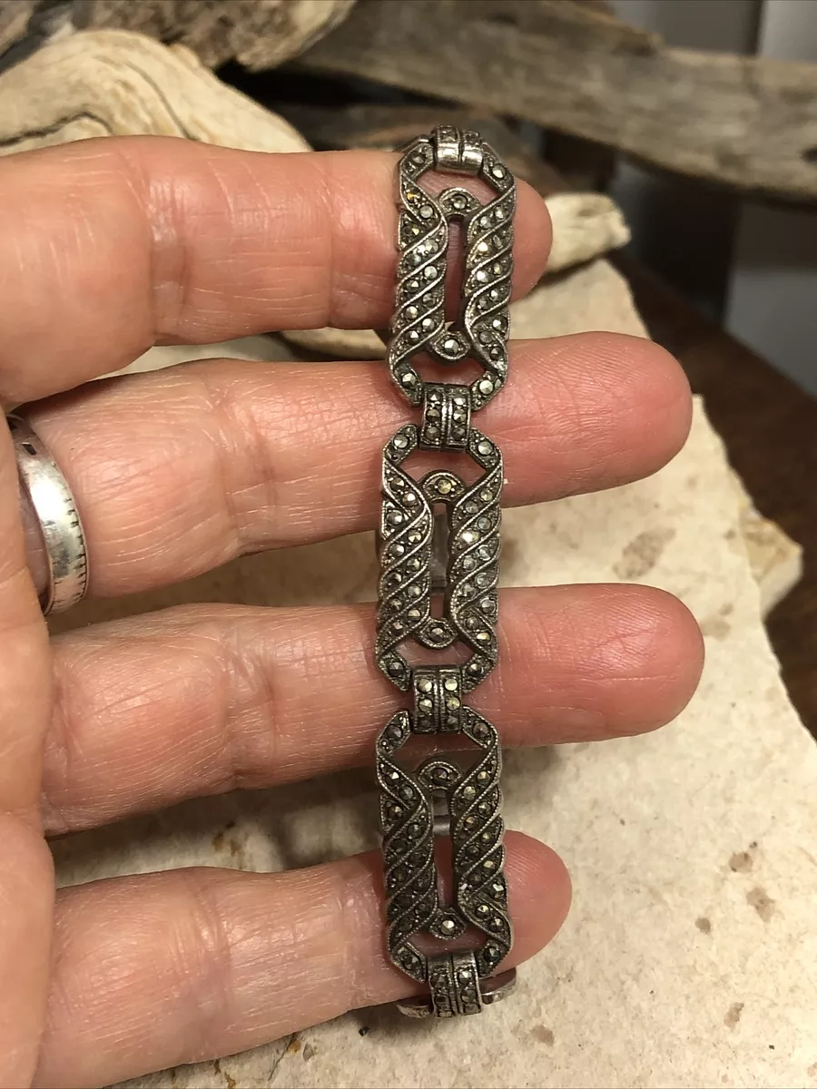 Vintage sterling silver marcasite on sale bracelet