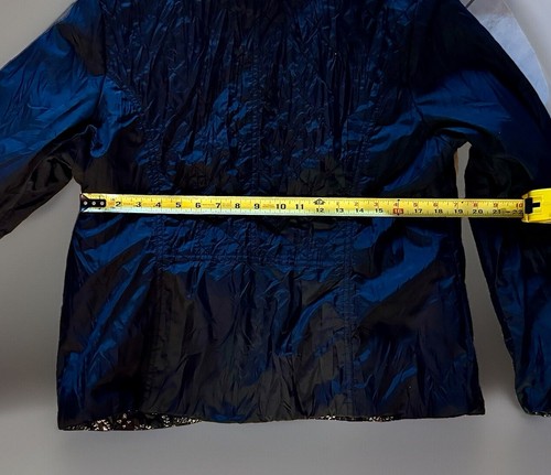 Chicos Womens Jacket Nylon Blend Black White Paisley Reversible Quilted LG/12* - Picture 9 of 12