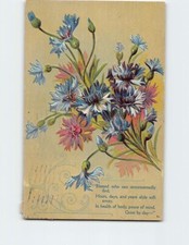 Postcard Greeting Card with Poem and Flowers Embossed Art Print