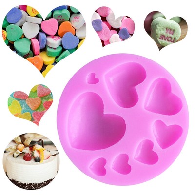 3D Silicone Heart Shape Candy Cake Mould Chocolate Fondant Mold Sugar Craft