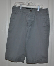 Volcom Corpo Class Boy's Gray Friendly Chino Flat Front Shorts 27 Size 14