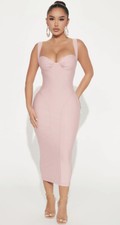 Lily Rosaline Midi Dress in Blush- 1XL