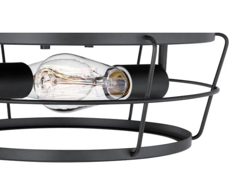 Progress Lighting P350193-031 Glavin 13 In. 2-Light Matte Black Flush Mount - Image 4 of 4
