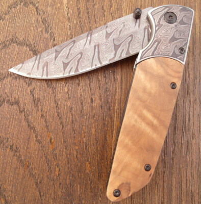 HERBERTZ Messer Einhandmesser Taschenmesser - Damast Optik - Clip - 584912