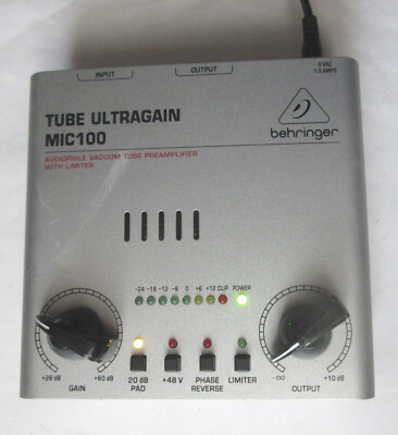 Behringer TUBE ULTRAGAIN MIC100 Audiophile Vacuum Tube Preamp w