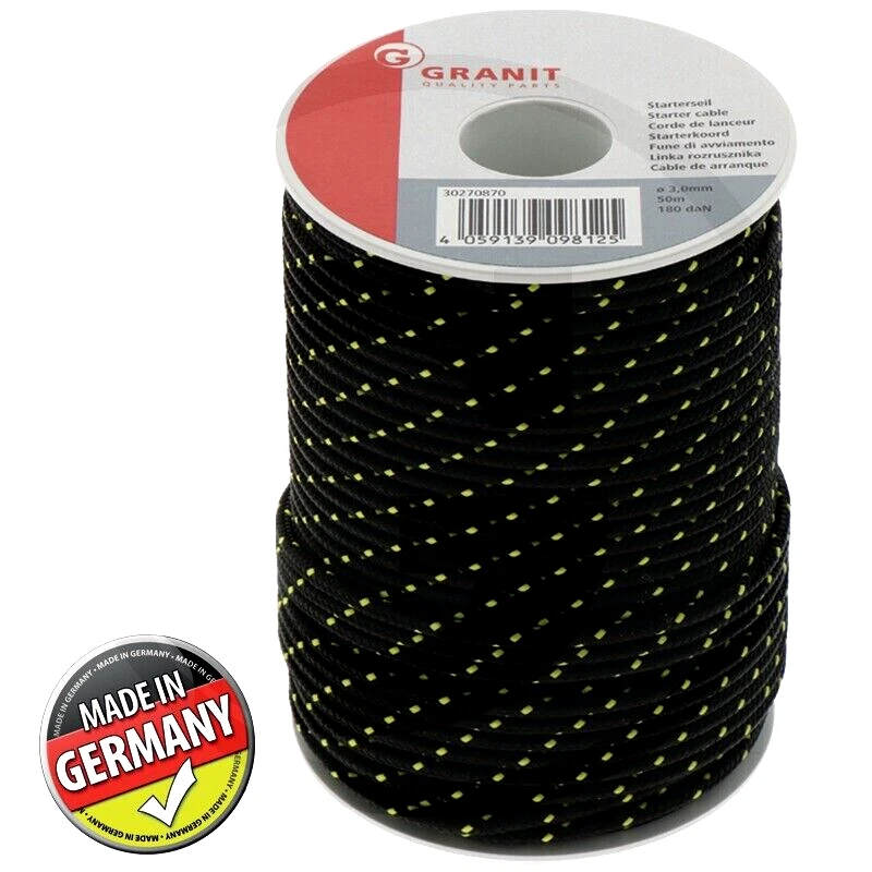 GRANIT PARTS Starterseil Seil 3 mm schwarz Erstausrüsterqualität Rasenmäher Motor 30270870