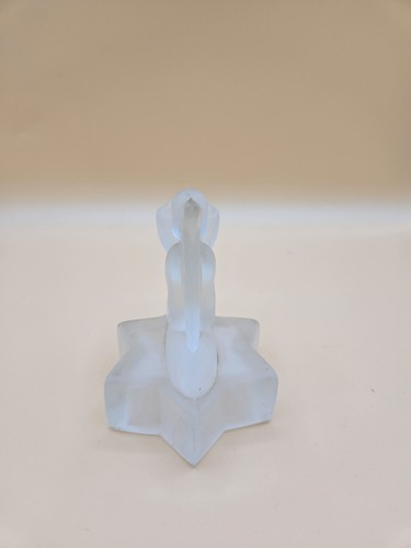Angel Candle Holder Frosted Glass Christmas Vintage on a Star - Picture 4 of 6