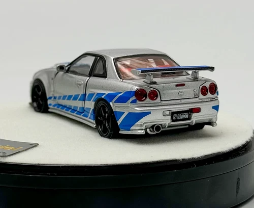 PGM 1:64 Silver Skyline GTR R34 Z-TUNE Fast Engine Model Diecast Metal Car - Picture 9 of 11