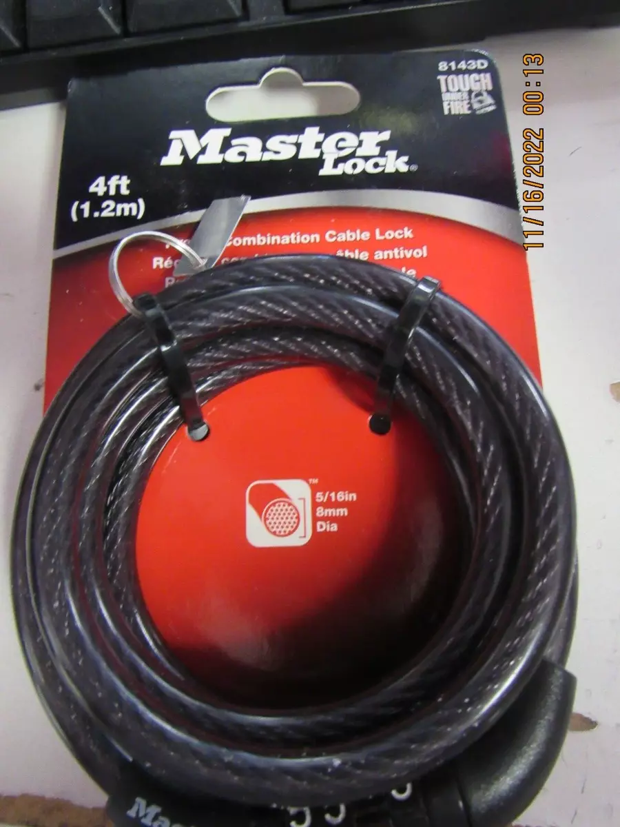 Master Lock 8143D Combination Bike Lock 4 ft long Black eBay