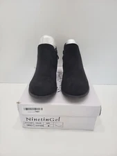 Ninetin Gel Women's Size 8 M Black Faux Suede Ankle Boots - DMSIZ-1