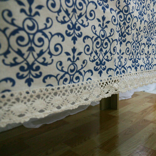 Retro Blue and White Porcelain Cotton Linen Tablecloth Lace Table Cloth Cover - Picture 12 of 21